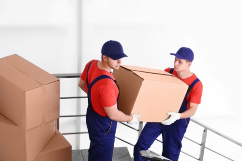 Packing boxes and protective materials ready for a Belsize Park home move