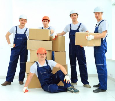 Packed boxes and furniture prepared for a student move