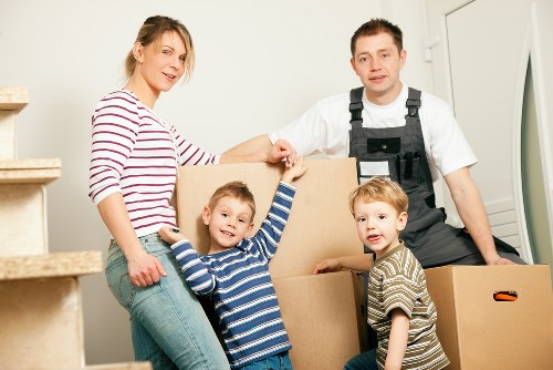 Office removals team preparing equipment for a move in Belsize Park