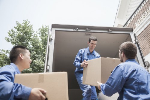 Packing and loading business equipment for a local move