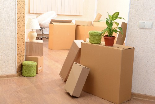 Careful loading of household items for a local move near Belsize Park