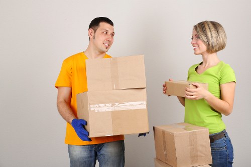 Careful loading of student belongings for transport