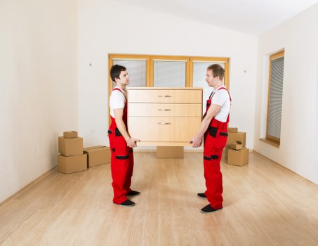 Local furniture removal van prepared for a Belsize Park property move