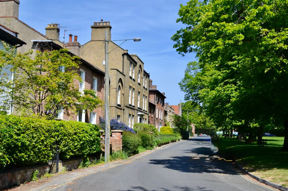 A street scene in Belsize Park during daytime, featuring a row of parked cars along the right side of the road and pedestrians walking on the left sidewalk. The buildings include a mix of retail shops
